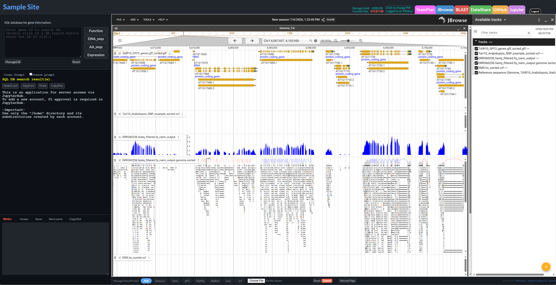 EuchroGene Bioinformatics Browser