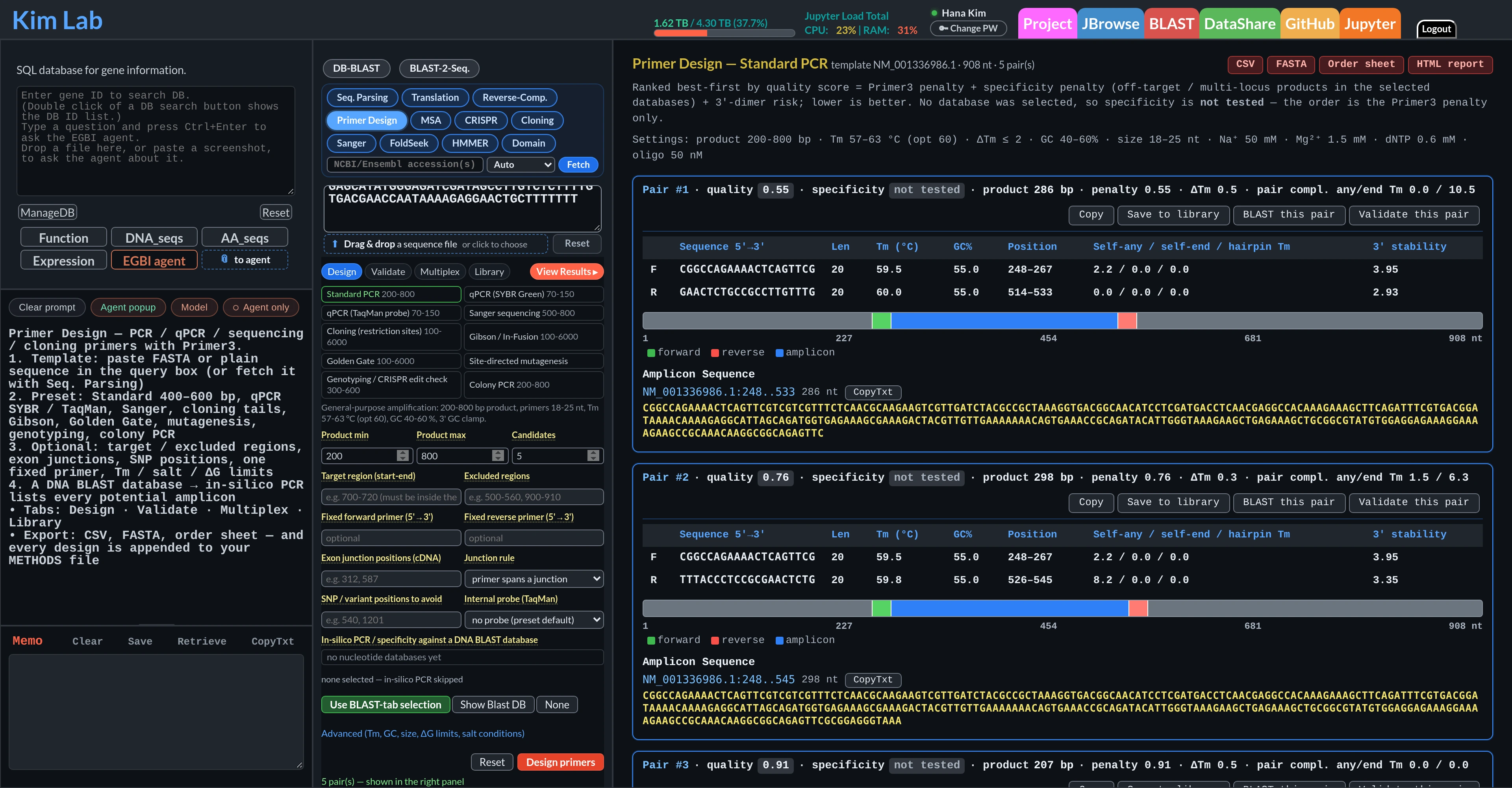 Primer design with amplicon map